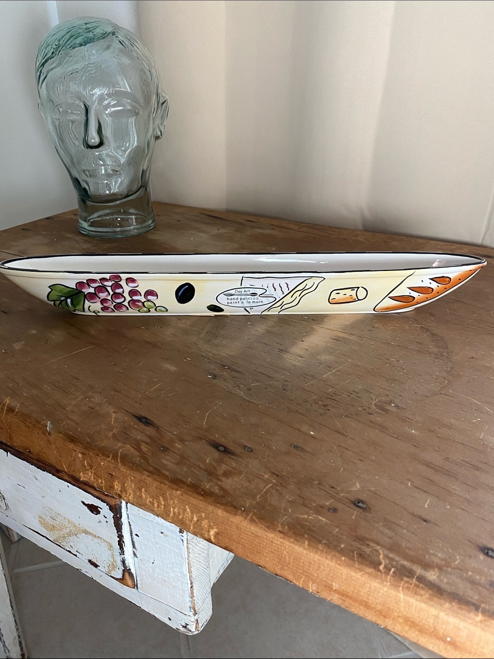 Buon Vino Ceramic Olive Boat Serving Dish Charcuterie